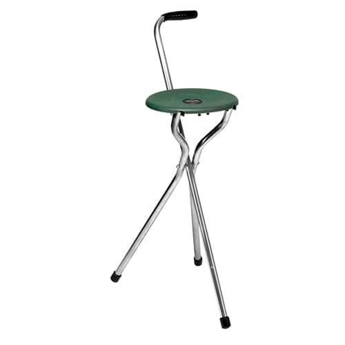 View Tripod Fold Seat Walking Stick Green information