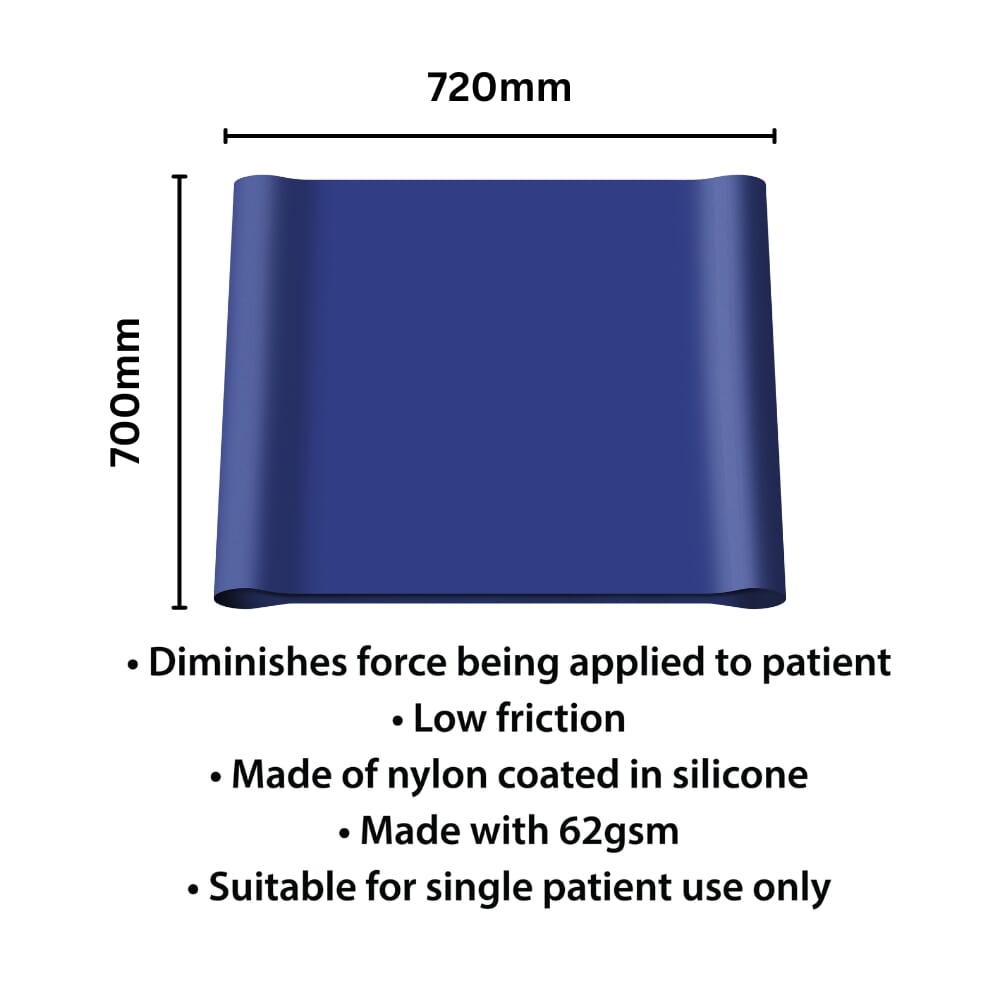 tubular slide sheet 720 x 700mm dimensions