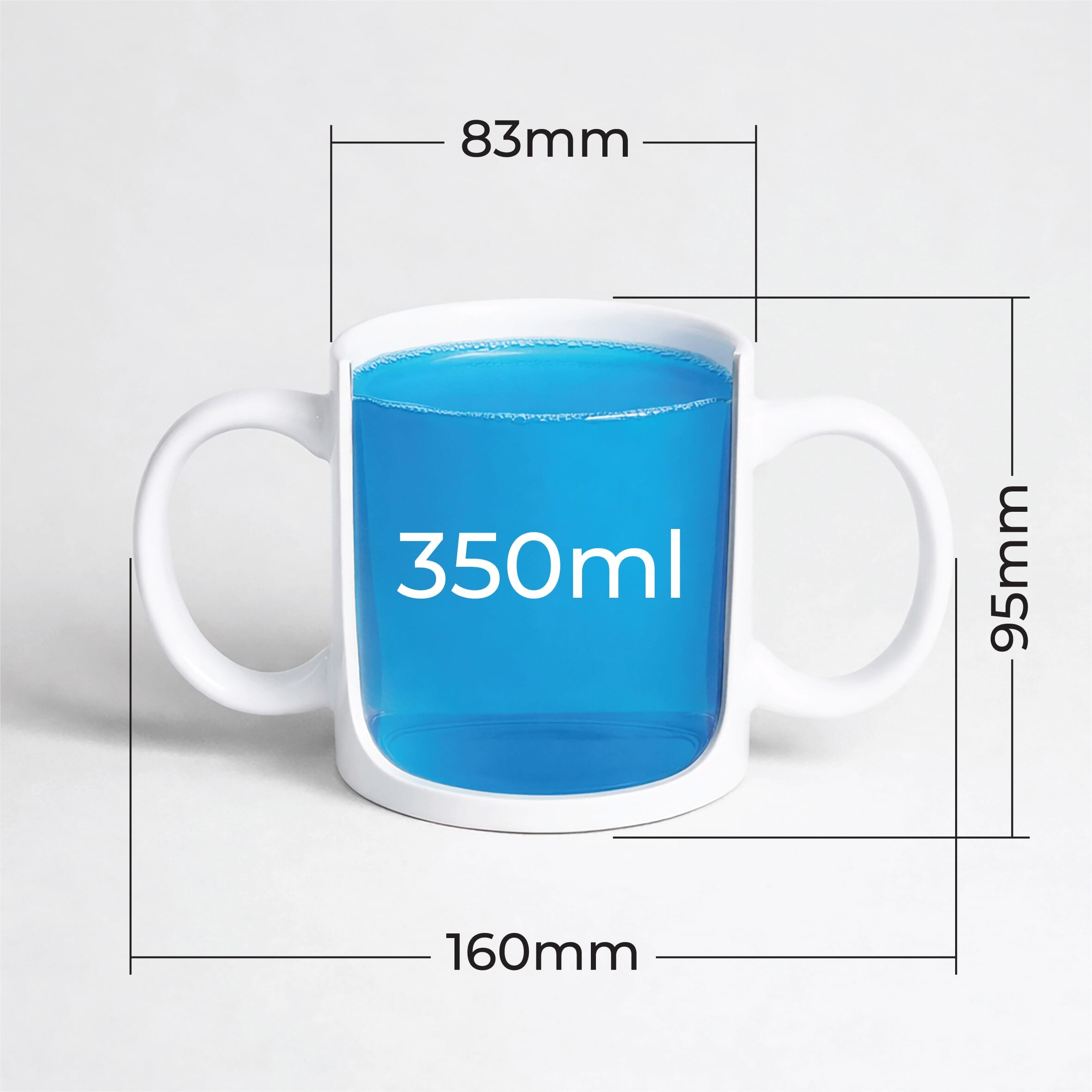 two handled drinking mug dimensions