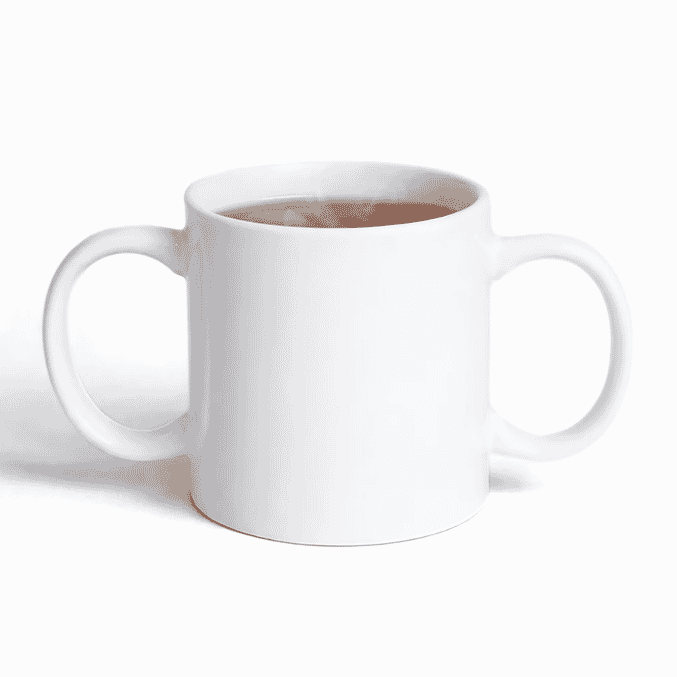 two handled drinking mug