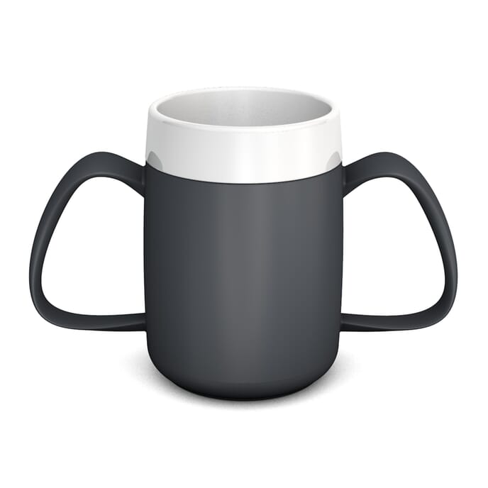 two handled mug with internal cone anthracite