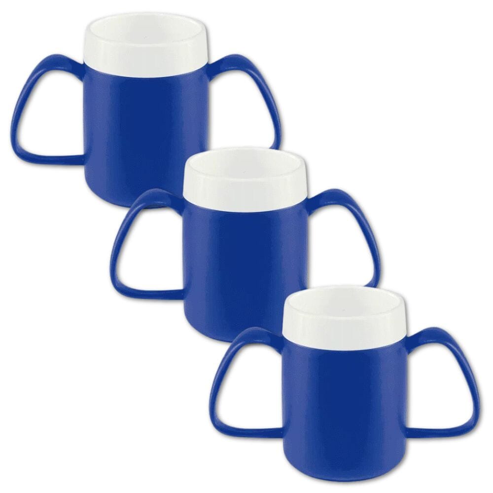 View Two Handled Mug with Internal Cone Blue Pack of 3 information