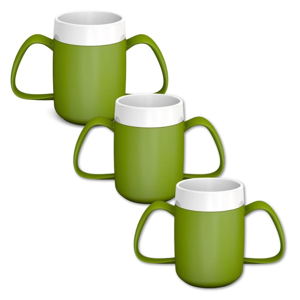 View Two Handled Mug with Internal Cone Green Pack of 3 information