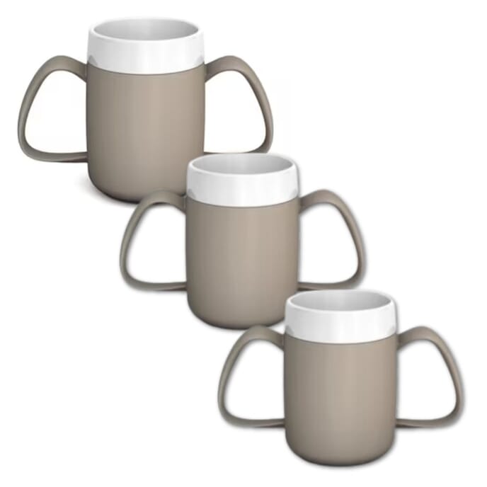 two handled mug with internal cone linen pack of 3