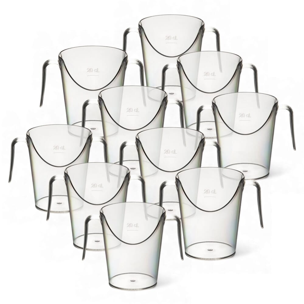 two handled nose cup clear pack of 10