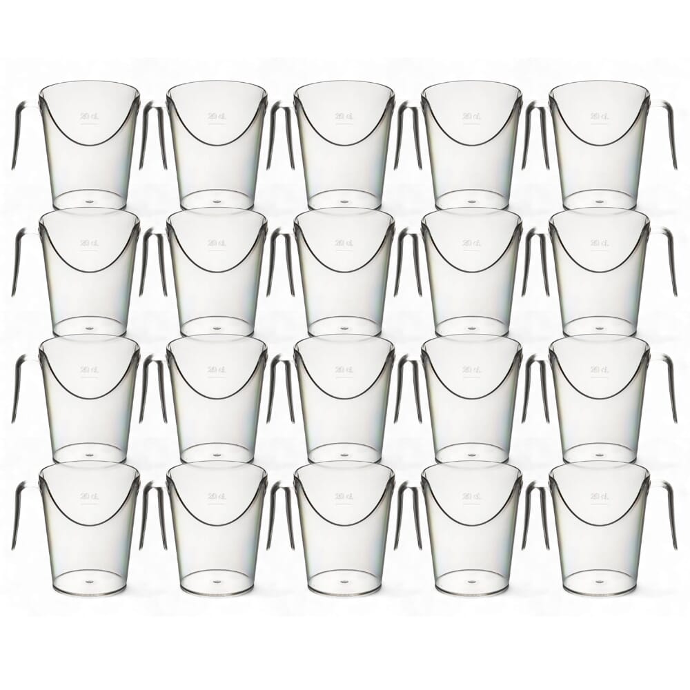 two handled nose cup clear pack of 20