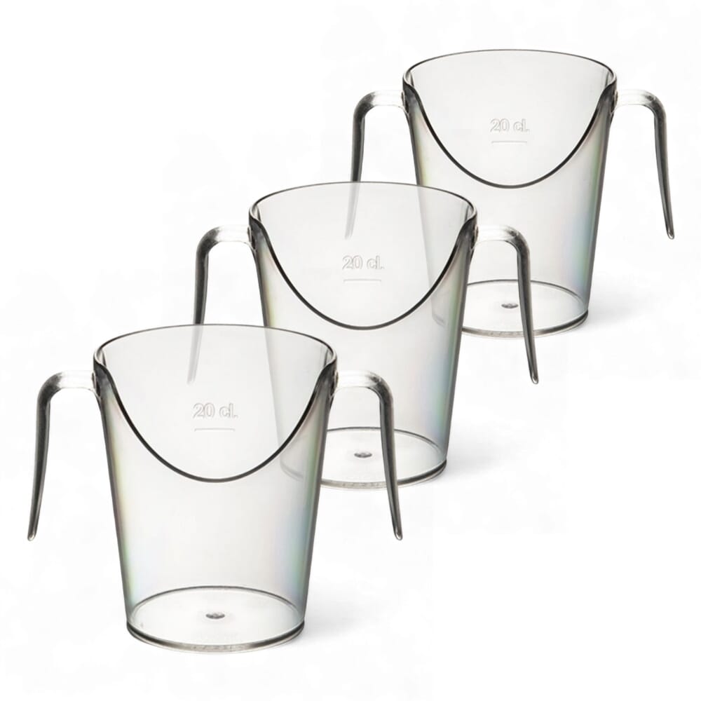 two handled nose cup clear pack of 3
