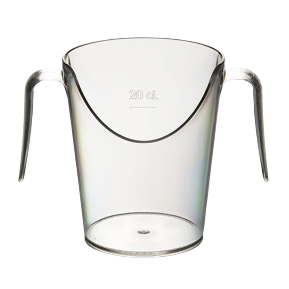 two handled nose cup clear