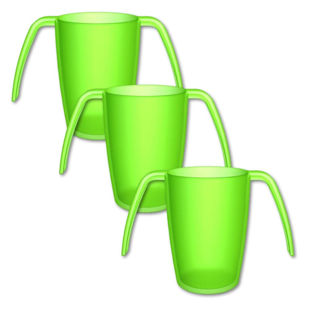 View Two Handled Transparent Mug Green Pack of 3 information