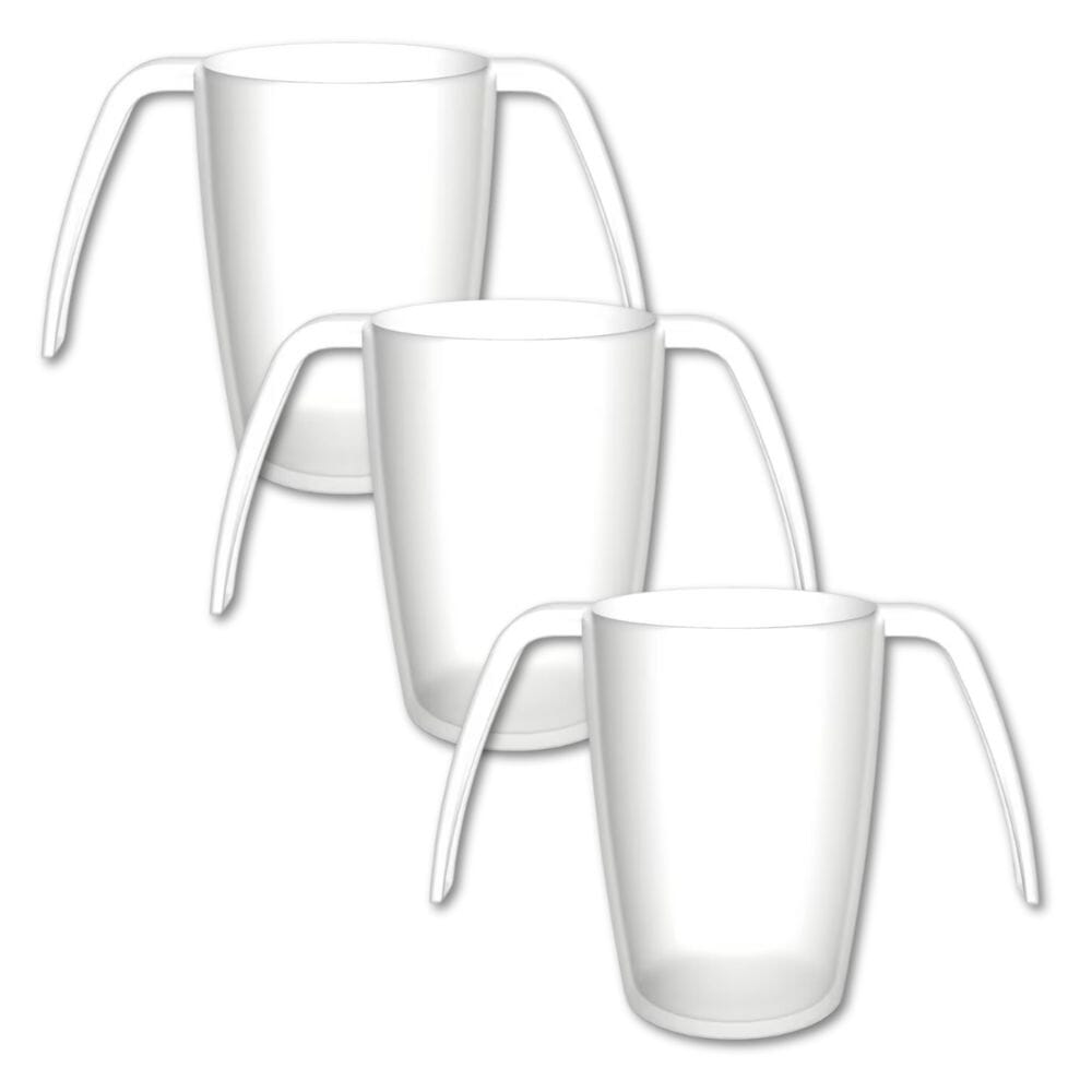 two handled transparent mug natural pack of 3