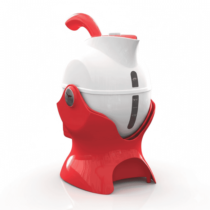 uccello ergonomic easy pour kettle and tipper red and white