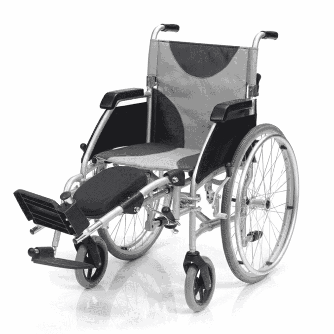 ultra lightweight wheelchair 17 inch seat with left elevating footrest