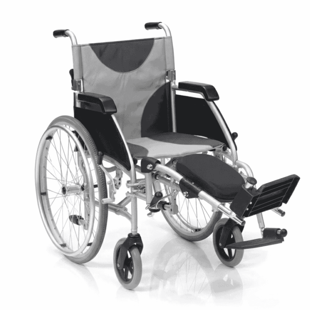 ultra lightweight wheelchair 17 inch seat with right elevating footrest