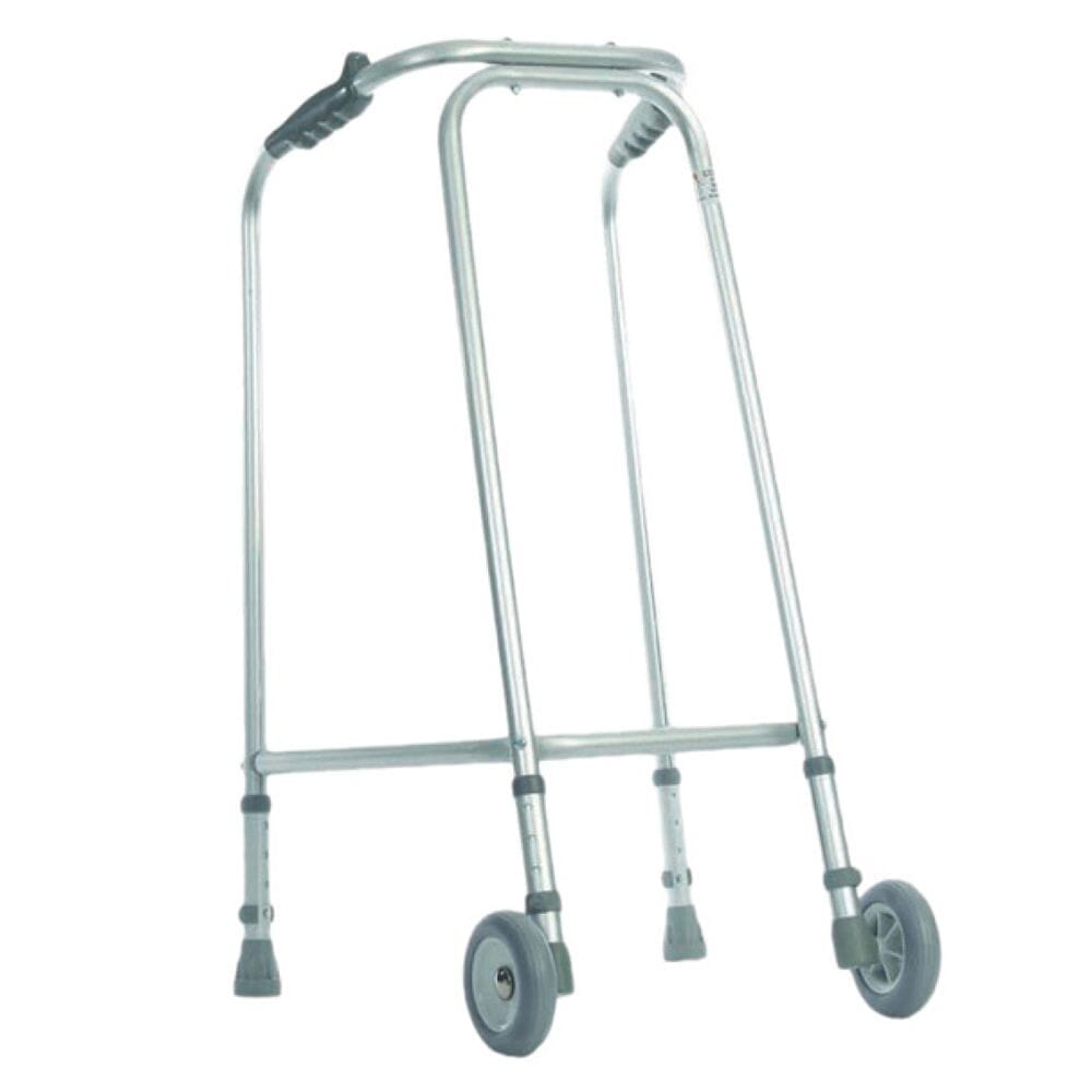 View Ultra Narrow Walking Frame With Wheels Handgrip height 860935mm 3437 information