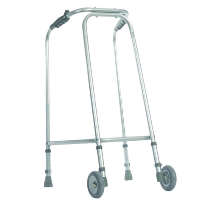 ultra narrow walking frame with wheels handgrip height 860 935mm 34 37 inch