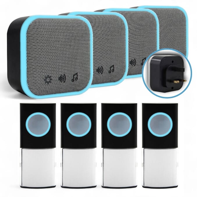 uni com plug in door chime black pack of 4
