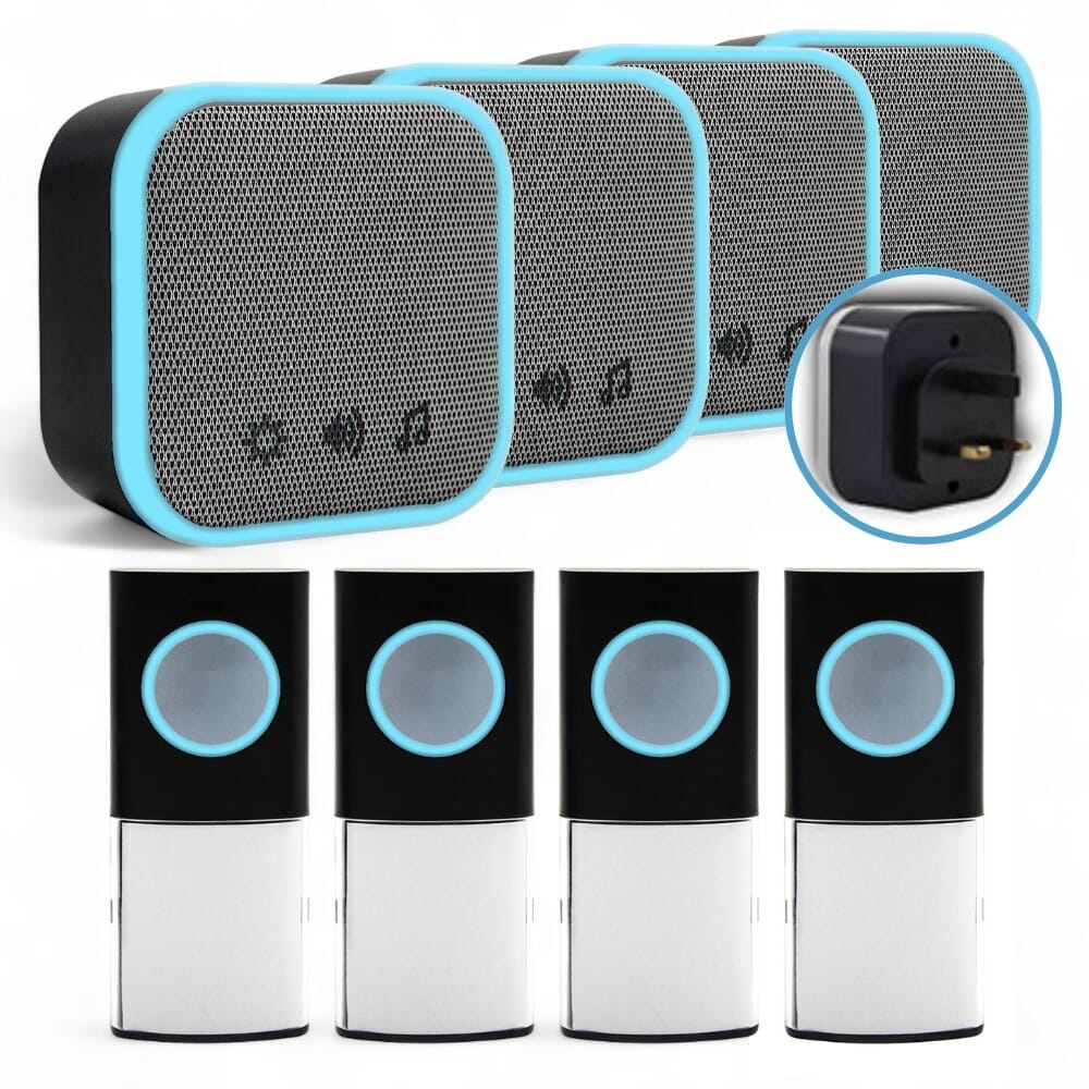uni com plug in door chime black pack of 4