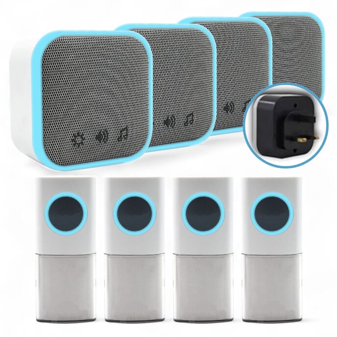 Uni-Com Plug In Door Chime - White - Pack of 4 from Essential Aids