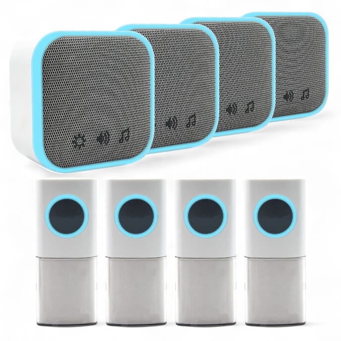Usb Chimes Uni-Com Portable Door Chime - White - Pack of 4 from Essential Aids