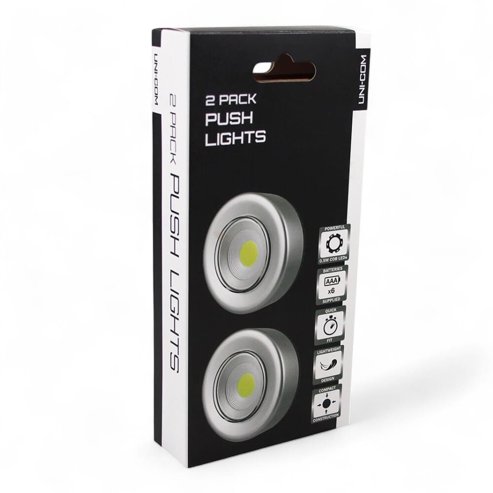 uni com push light twin pack box