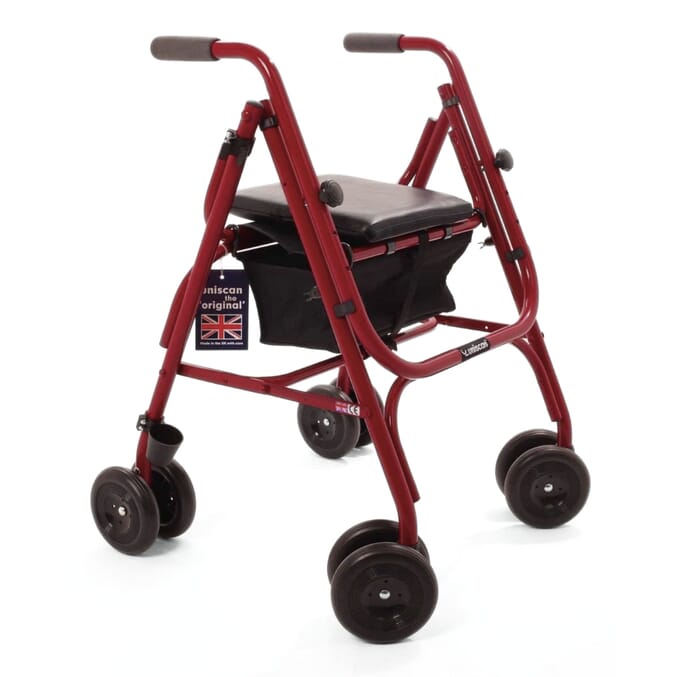 uniscan tall freeway rollator burgundy 1