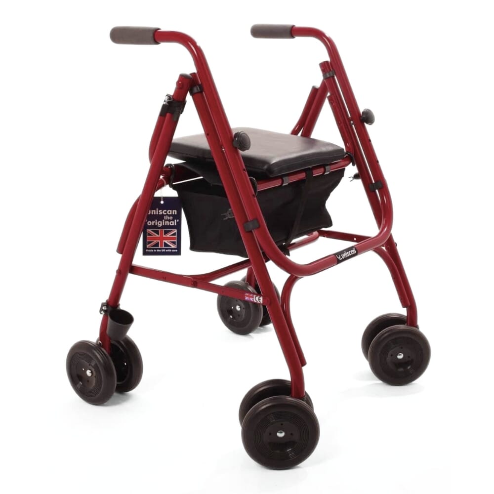 uniscan tall freeway rollator burgundy 1