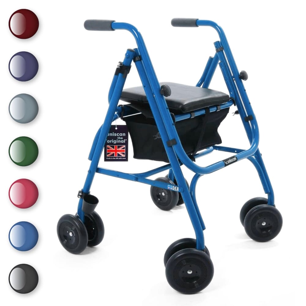 Uniscan Tall Freeway Rollator - Blue from Essential Aids