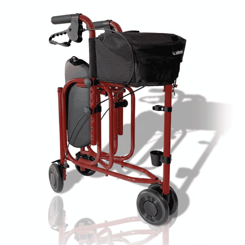 uniscan triumph rollator burgundy folded