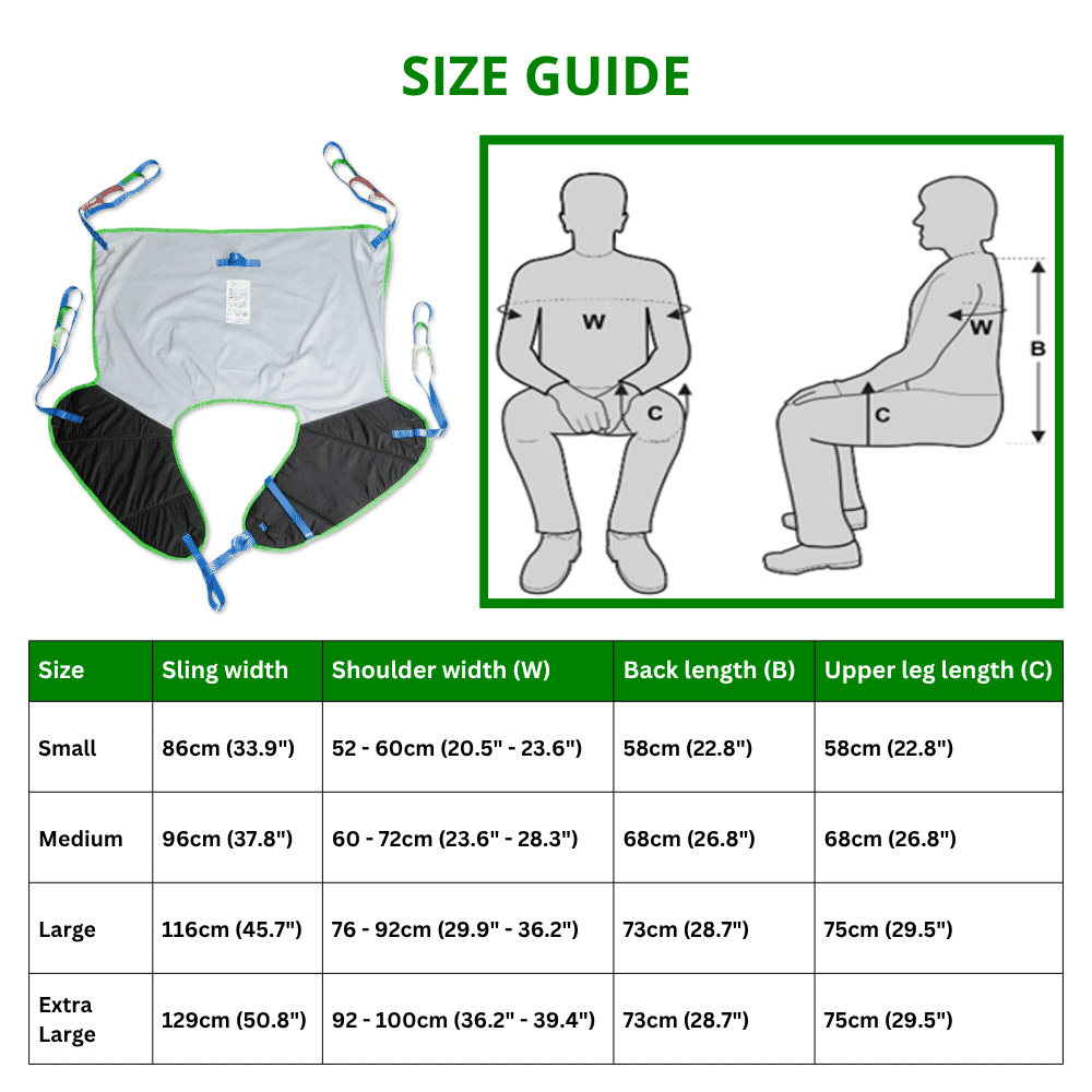 universal deluxe sling size guide
