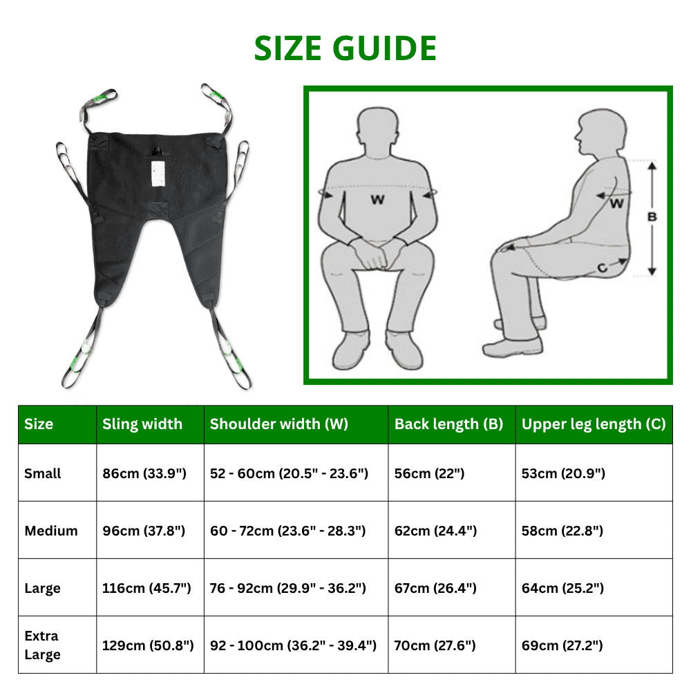 universal spacer sling size guide