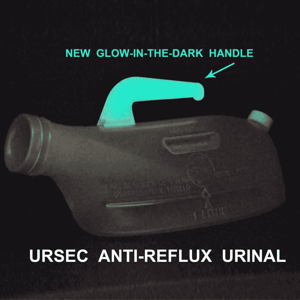 ursec anti spill male urinal glow in the dark handle