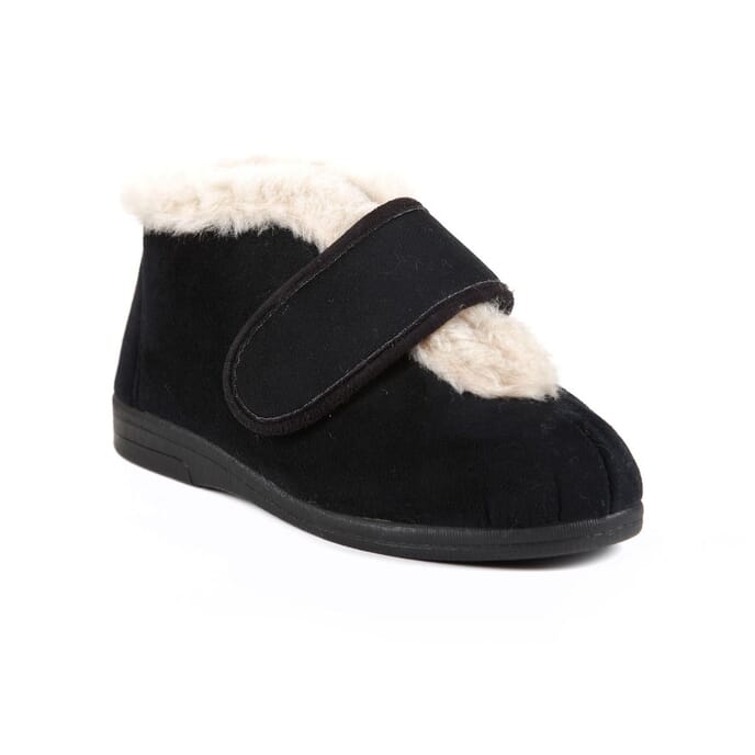 val ladies extra wide slipper black