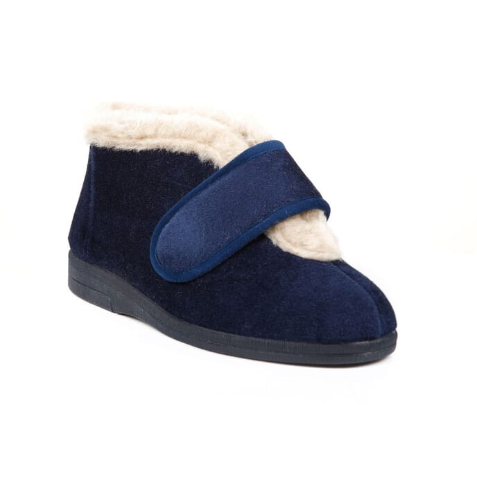 val ladies extra wide slipper navy