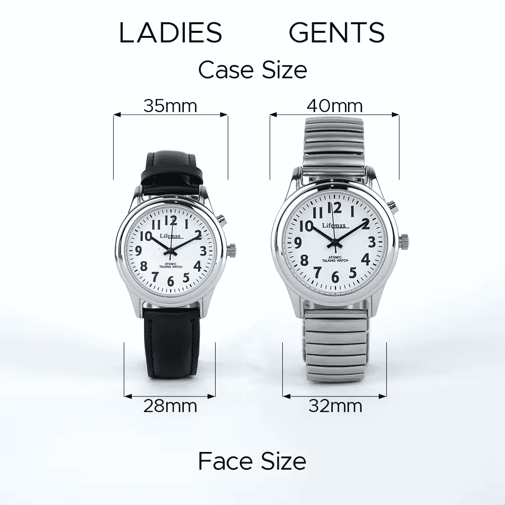 verbal atomic watch face size