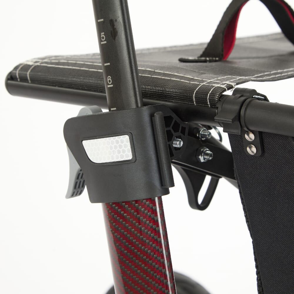 vivus carbon fibre rollator red adjustment