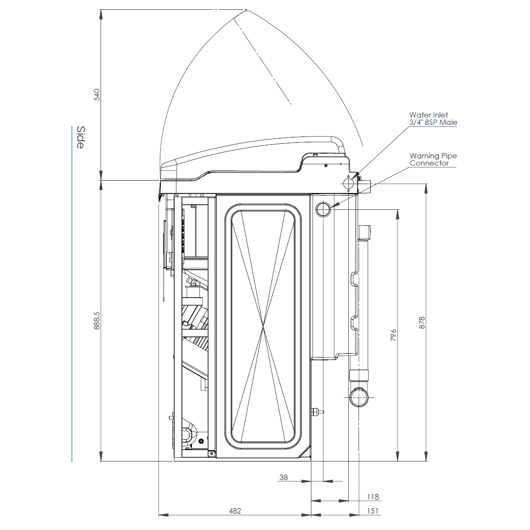 vortex air macerator side diagram
