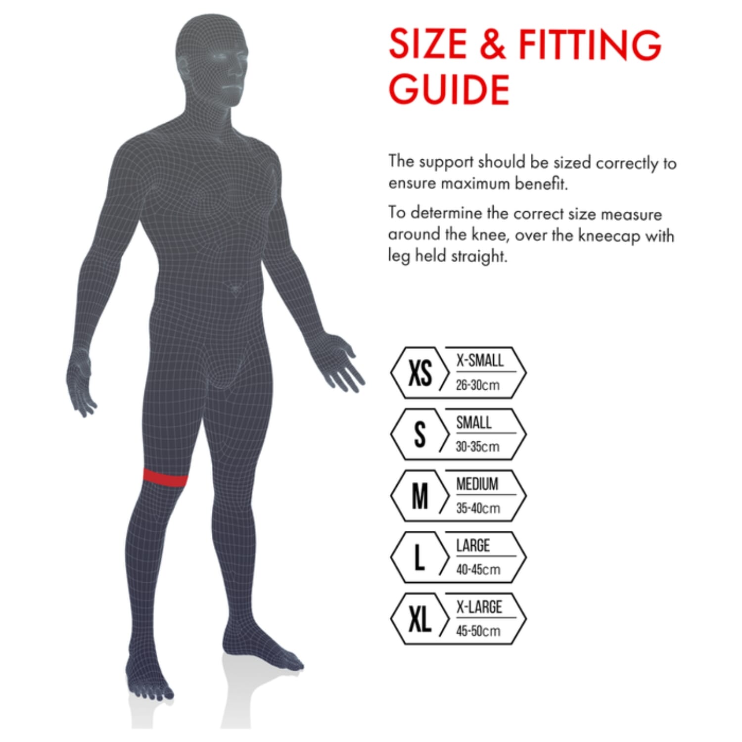 vulkan classic open knee support sizes