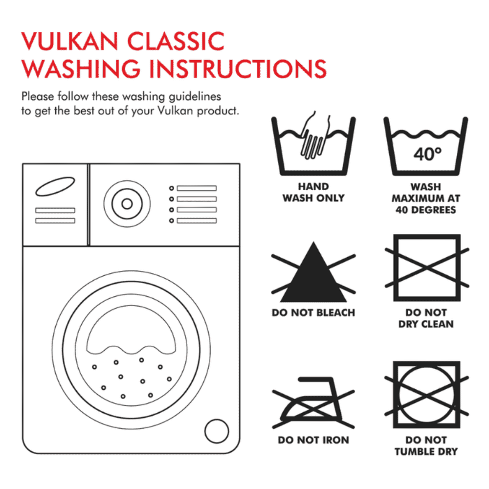 vulkan one size back support washing instructions