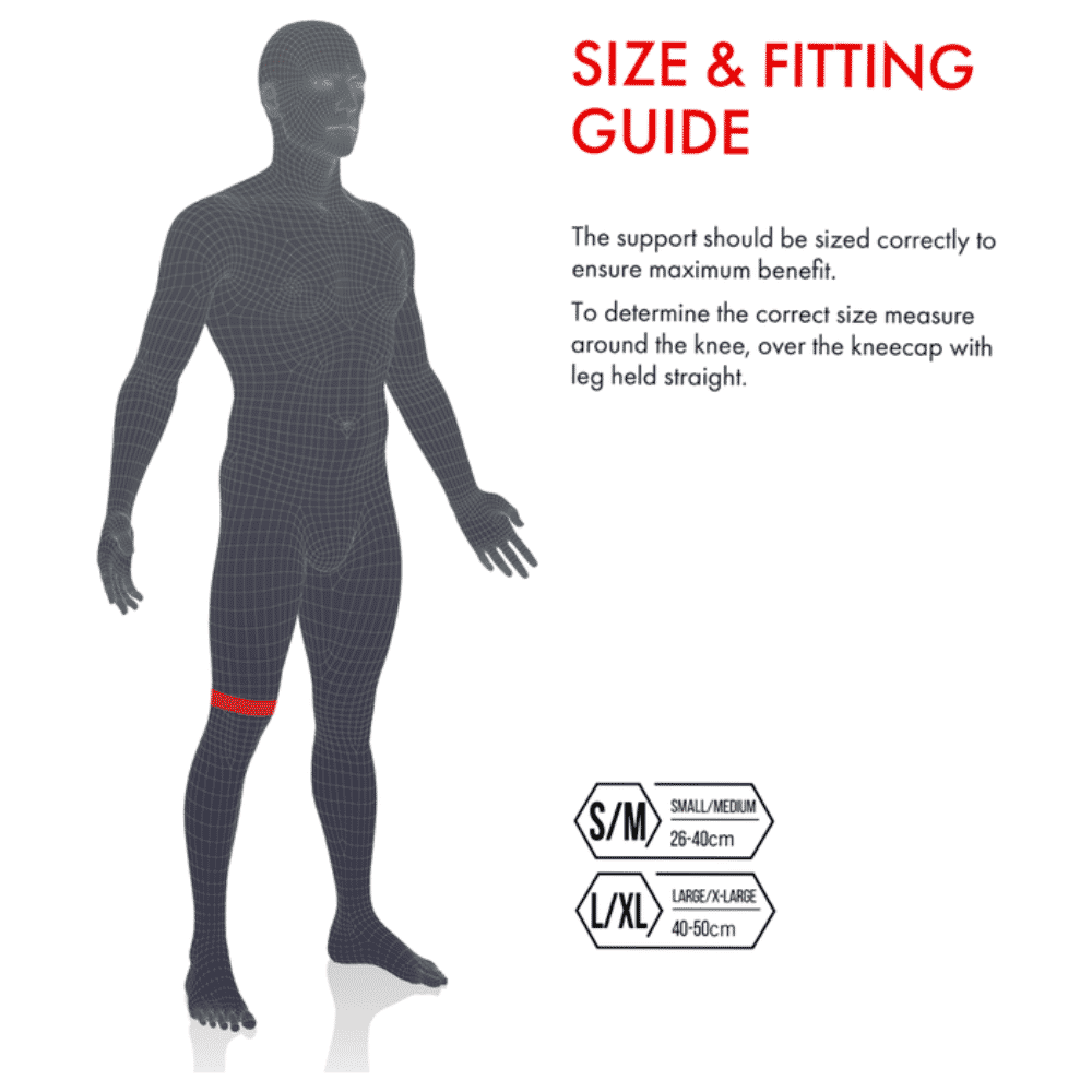 vulkan wrap around knee support size guide