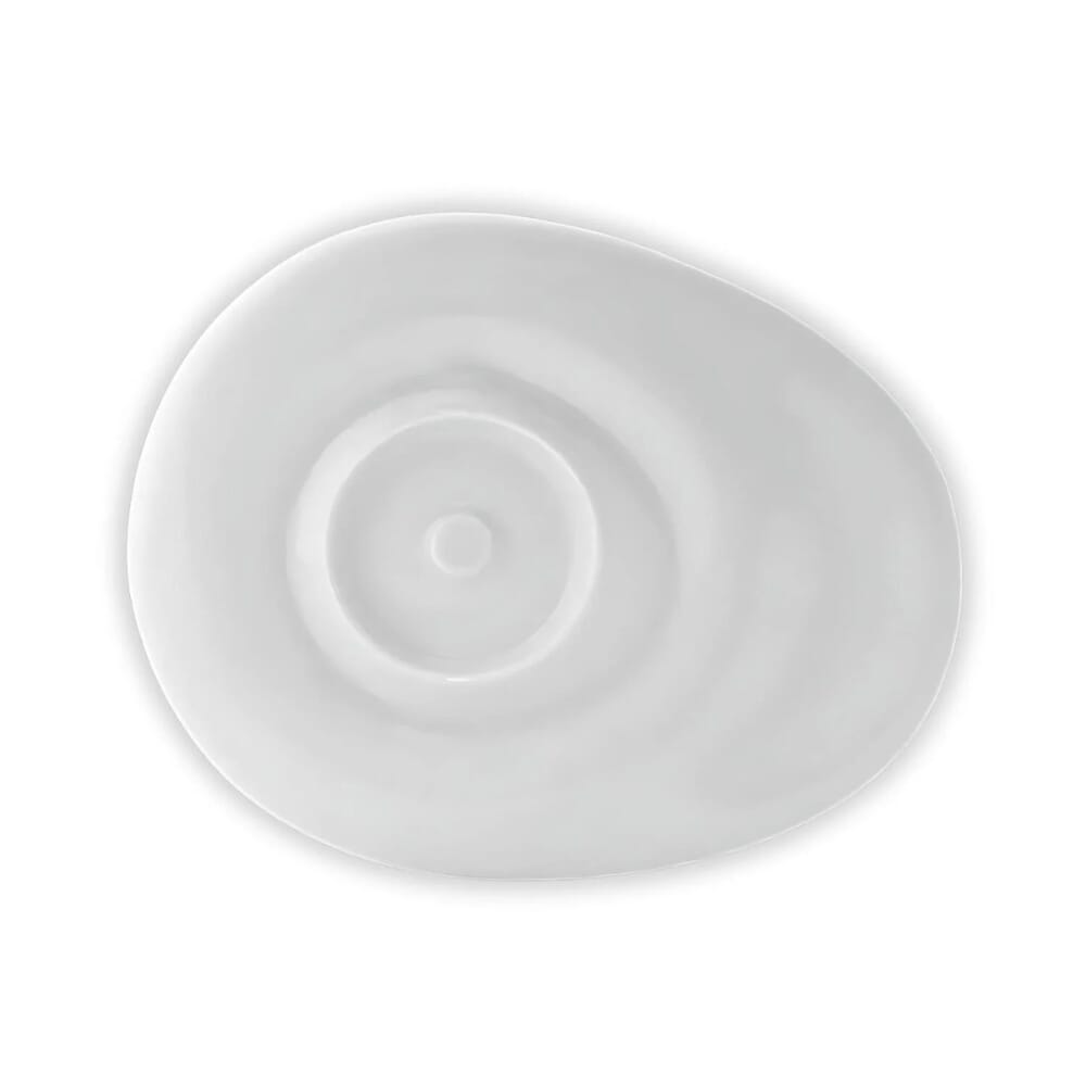wade dignity oval saucer white top down