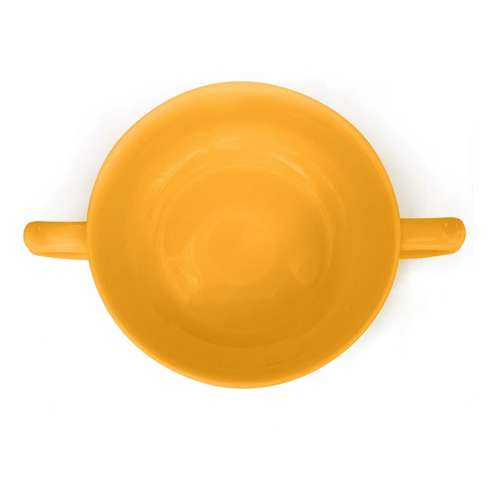 wade dignity two handled bowl yellow top down