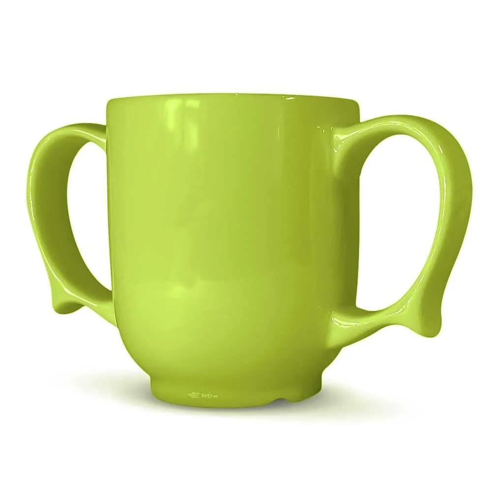 wade dignity two handled ceramic mug green side