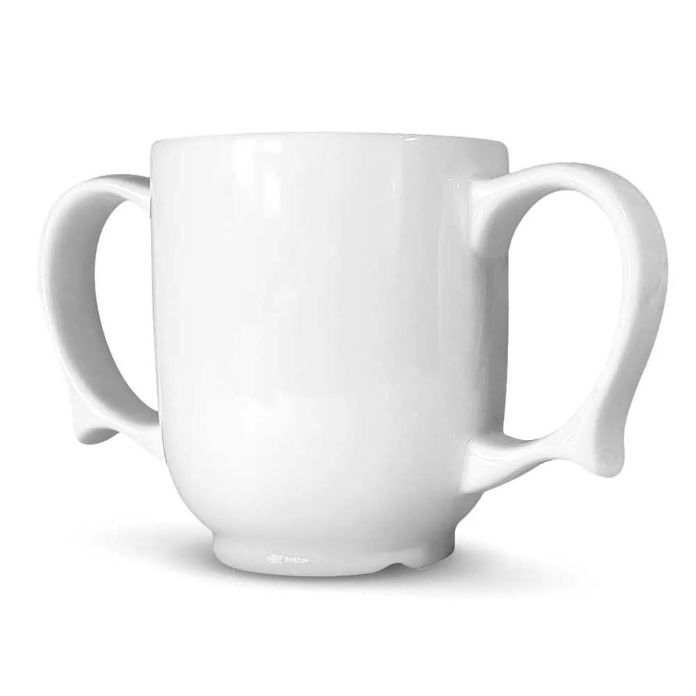 wade dignity two handled ceramic mug white side