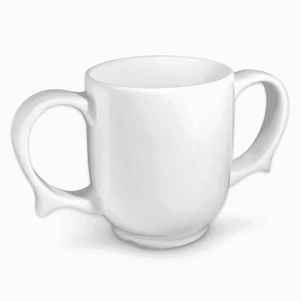 wade dignity two handled ceramic mug white