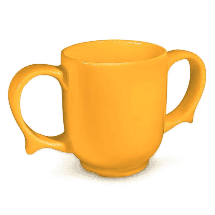 wade dignity two handled ceramic mug yellow