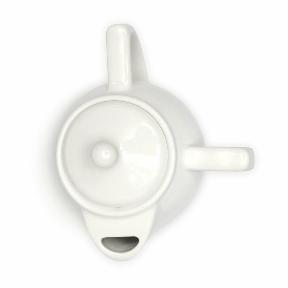 wade dignity two handled teapot white top down