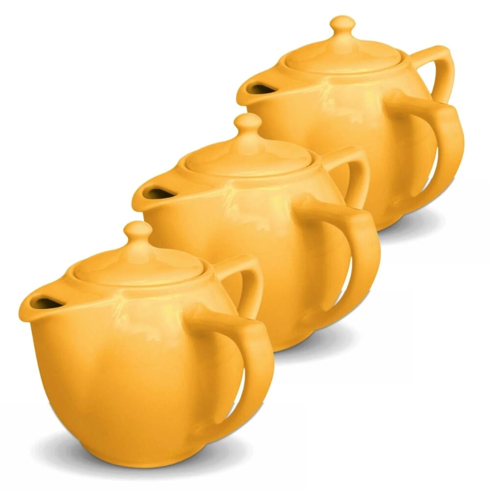 wade dignity two handled teapot yellow pack of 3
