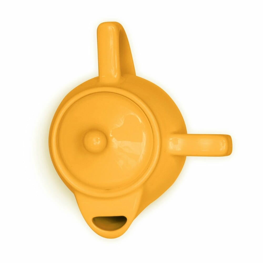 wade dignity two handled teapot yellow top down