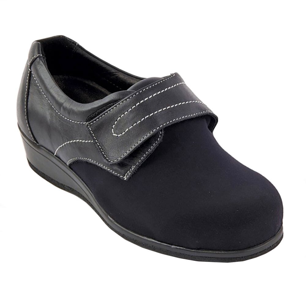 View Walford Ladies Extra Wide Shoe 4E6E Walford Ladies Shoe in Black Size 3 information