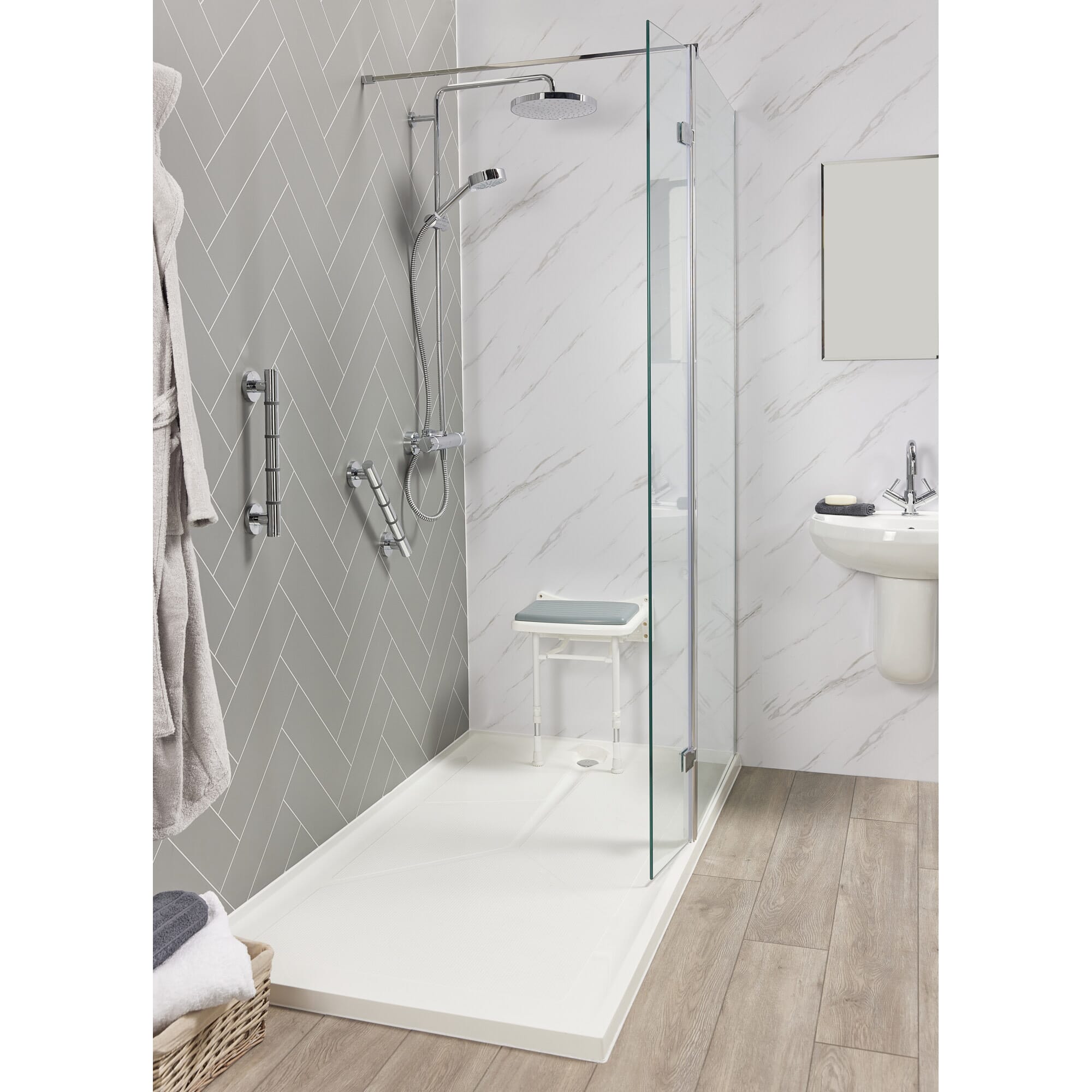 walk in shower looking in